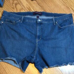Gloria Vanderbilt Raw Hem Stretchy Jean Shorts Plus Size 24W